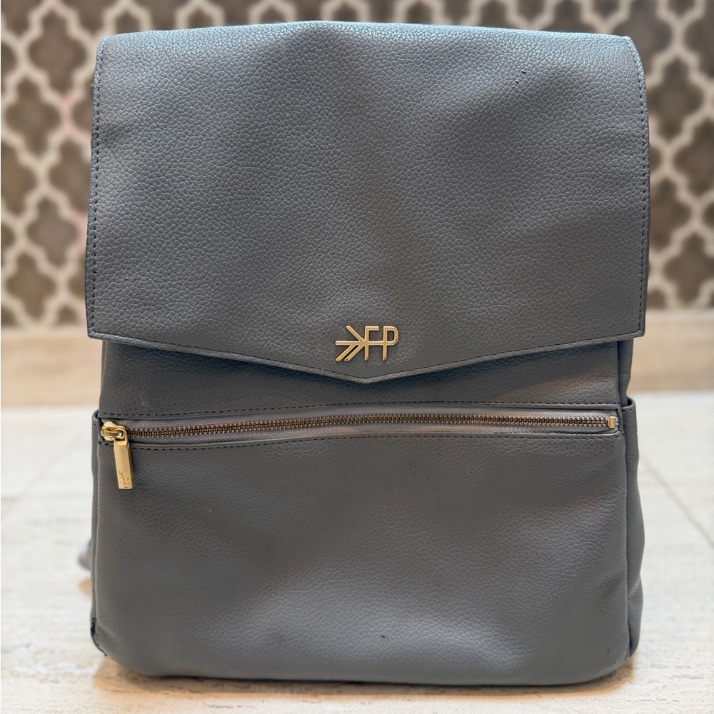 Freshly Picked Classic Diaper Bag II - Stone Gray Leather